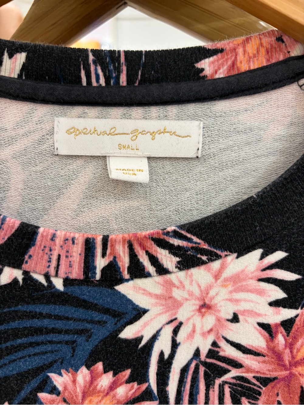Spiritual Gangster Black Floral Logo Pullover with Pink Accents - Picture 3 of 3